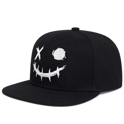 Unisex XO Smiling Face Embroidery Hip-hop Hats