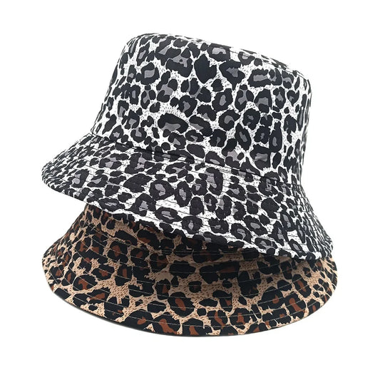 Unisex Reversible Leopard Print Bucket Hat – Double-Sided Sun Cap