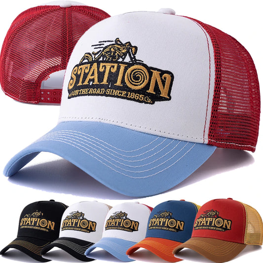 Embroidered Letter Mesh Trucker Baseball Cap