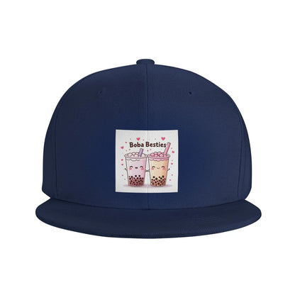 Boba Besties Kawaii Bubble Tea Snapback Cap