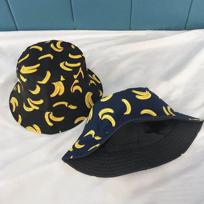 Banana Print Double Side Soft Cotton Bucket Hat