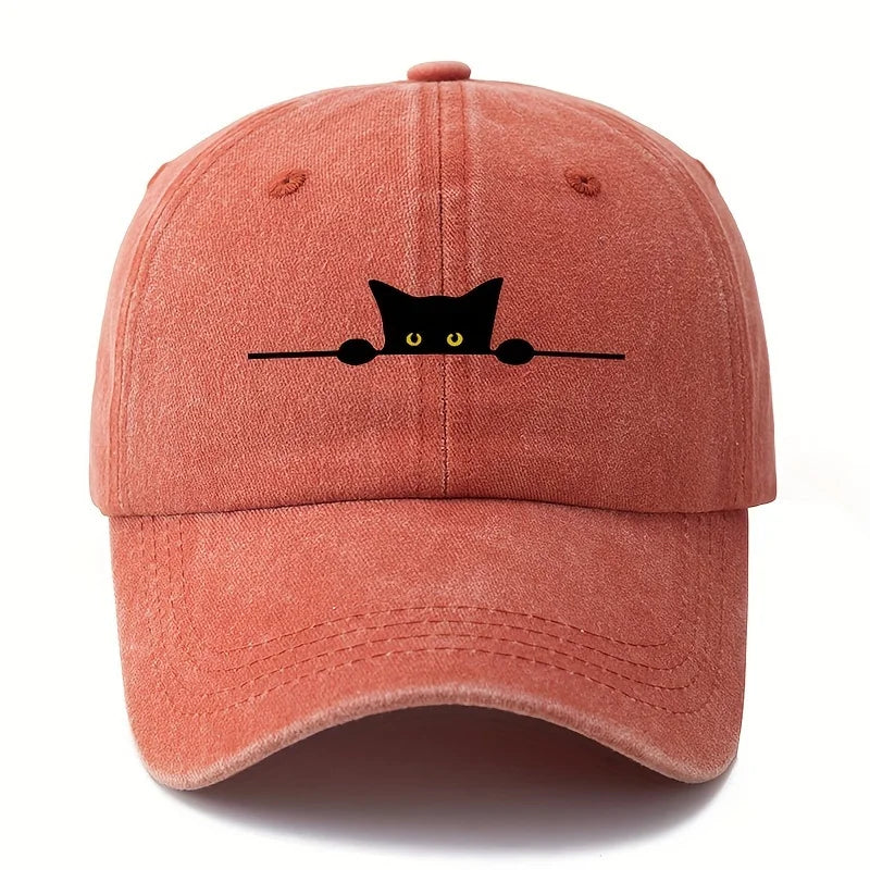 Cartoon Cat Printed Adjustable Baseball Cap