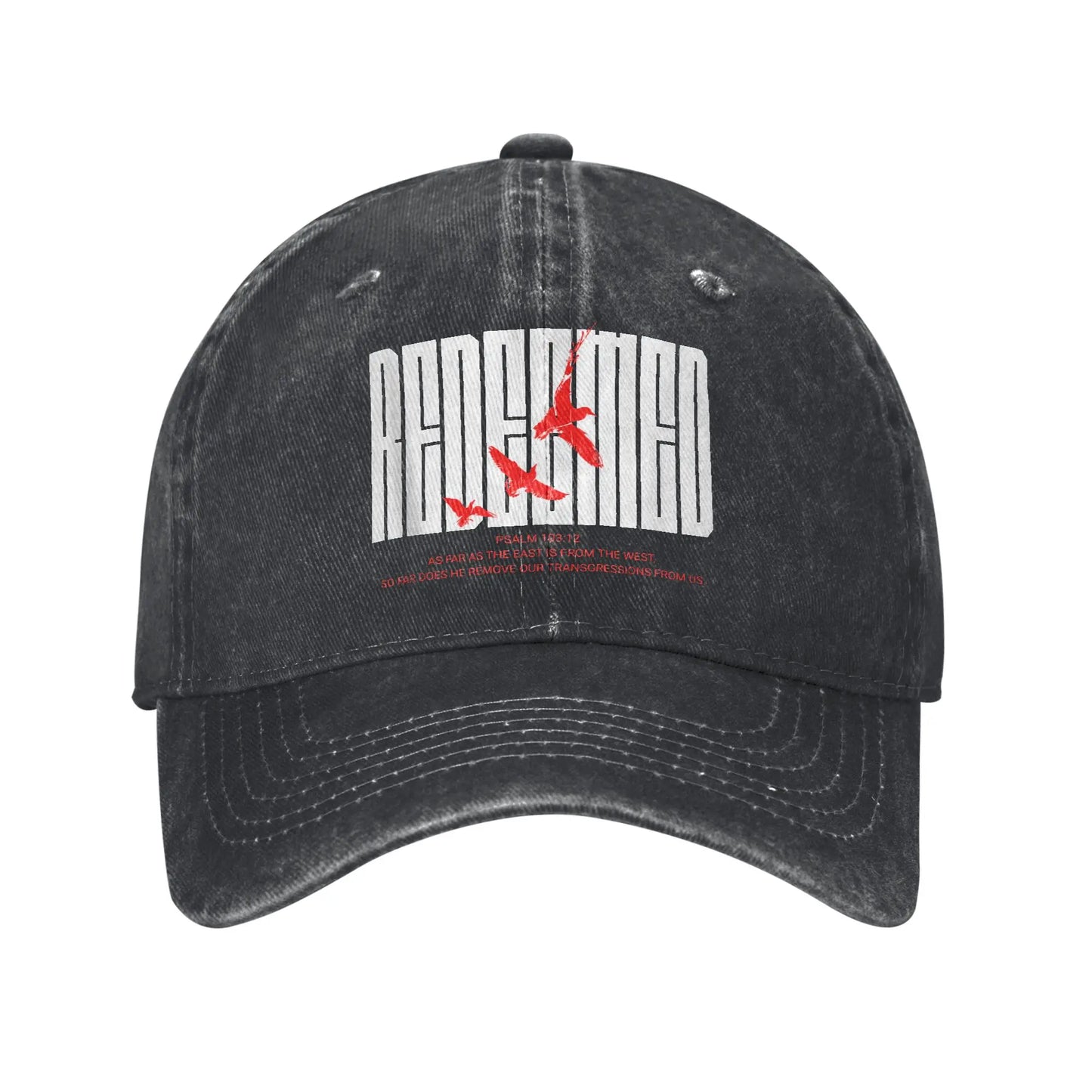 Redeemed Christian Distressed Denim Washed Baseball Cap