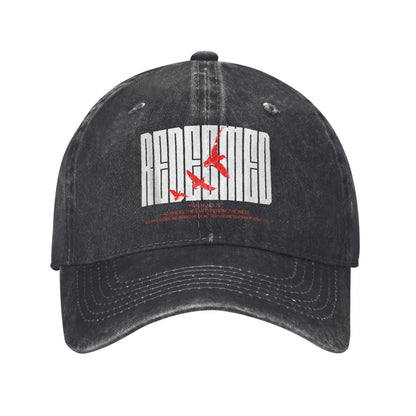 Redeemed Christian Distressed Denim Washed Baseball Cap