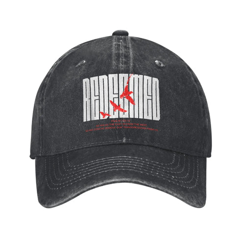 Redeemed Christian Distressed Denim Washed Baseball Cap