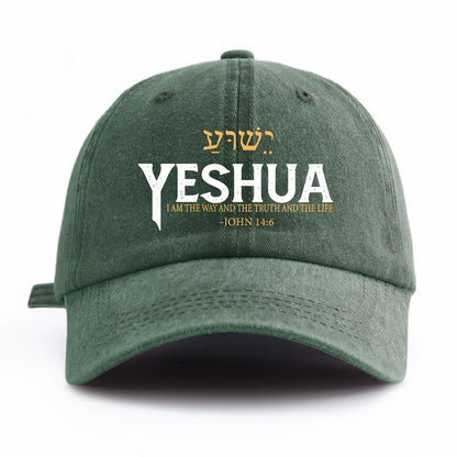 Yeshua Print Washed Baseball Cap