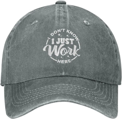 I Just Work Here Graphic Dad Hat Baseball Cap