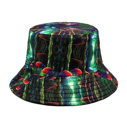 Cotton Mushroom Print Bucket Hat