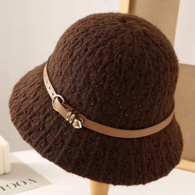 Women’s Knitted Winter Windproof Bucket Hat
