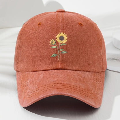 Retro Sunflower Pattern Dad Baseball Hat
