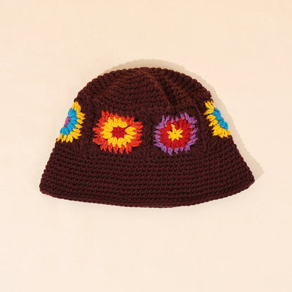 Retro Hollow Flower Knit Bucket Hat