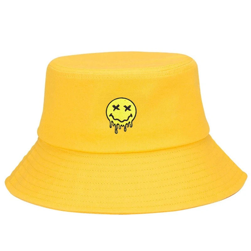 Graffiti Smiley Cotton Bucket Hat