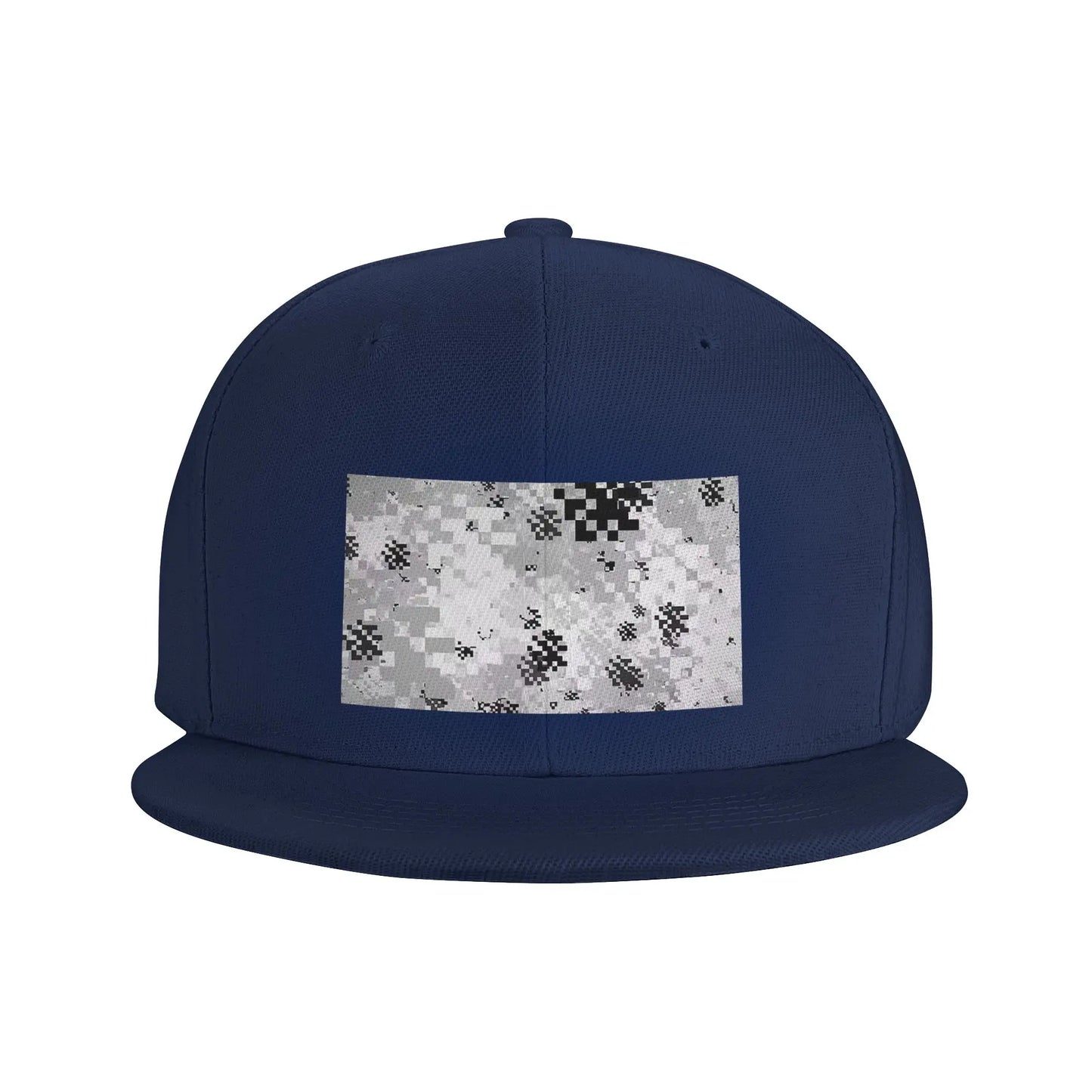 Black White Camouflage Pattern Snapback Cap