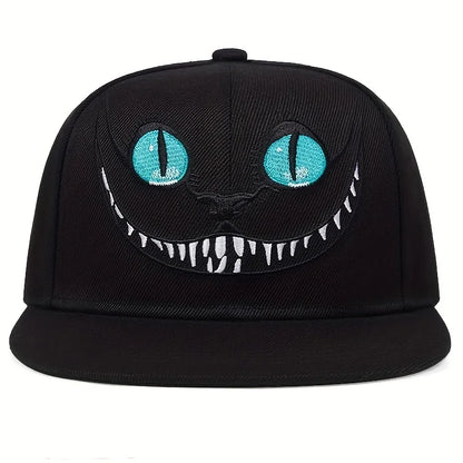 Cartoon Cat Embroidery Unisex Snapback Cap