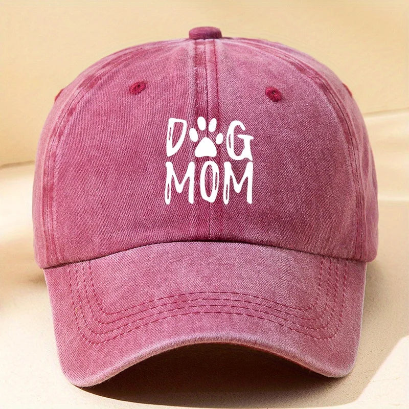 Classic Washed Retro Dog Mom Baseball Cap