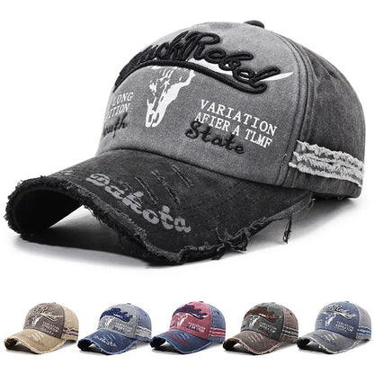 Washed Retro Adjustable Distressed Sunshade Baseball Cap