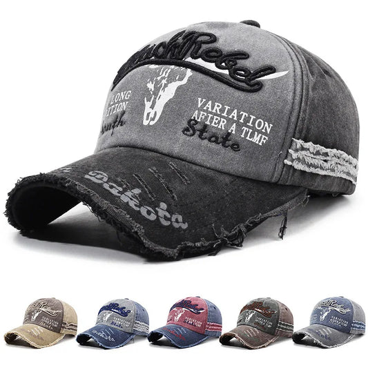 Washed Retro Adjustable Distressed Sunshade Baseball Cap