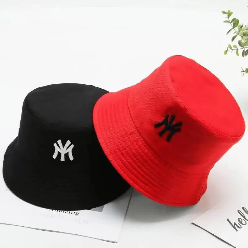 Unisex Letter Embroidery Reversible Bucket Hat