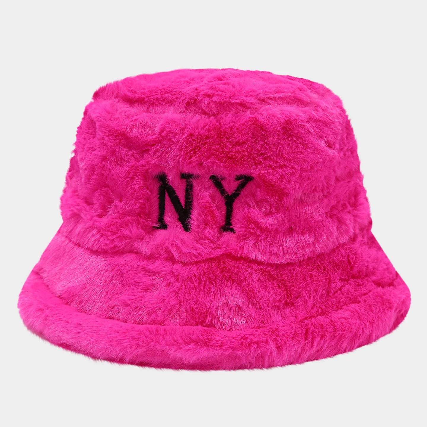 Fur-Lined Embroidered Bucket Hat