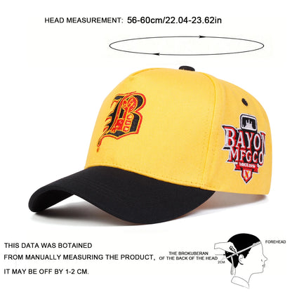 Unisex Gothic B Letter Bayon Mfgco Casual Baseball Cap