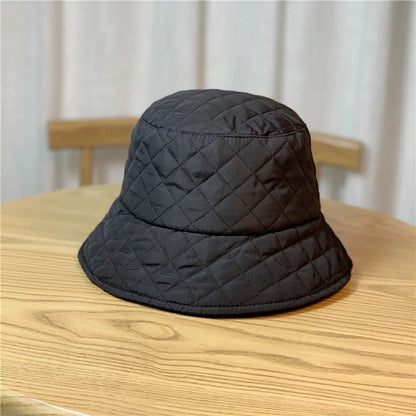 Down Cotton Diamond Grid Fisherman Hat