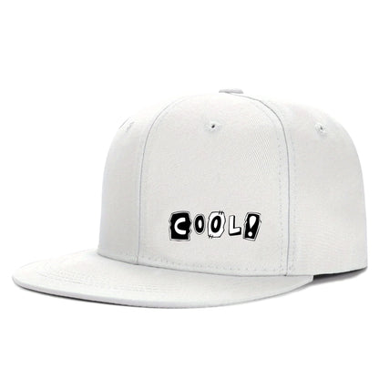 English Print Korean Hip Hop Flat Brim Baseball Hat