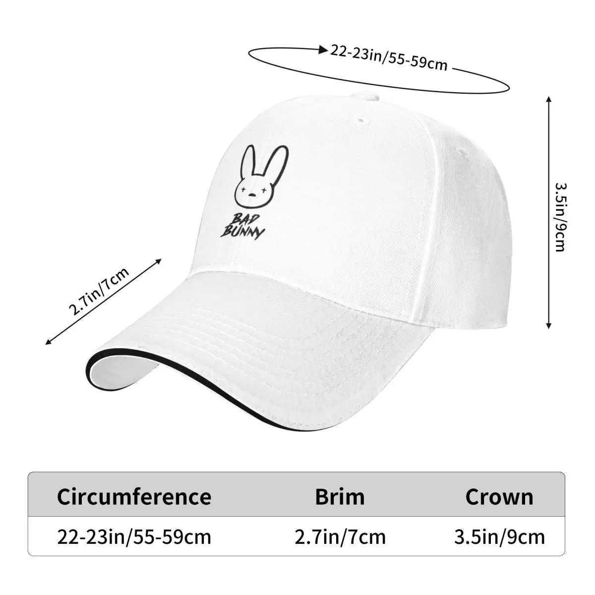 Bad Bunny Reggaeton Hip Hop Adjustable Cap