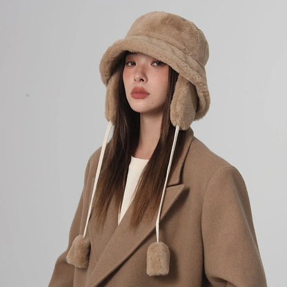 Women's Winter Bomber Bucket Hat with Ear Protection