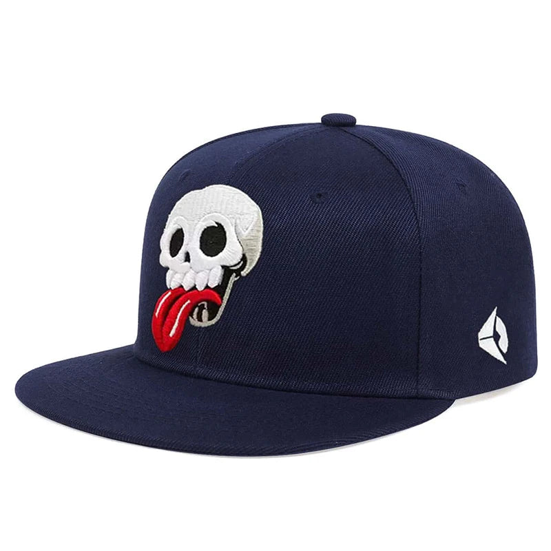 Unisex Skeleton Embroidery Snapback Cap