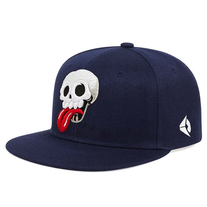Unisex Skeleton Embroidery Snapback Cap