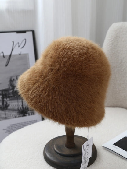 Warm Rabbit Fur Knitted Winter Bucket Hat
