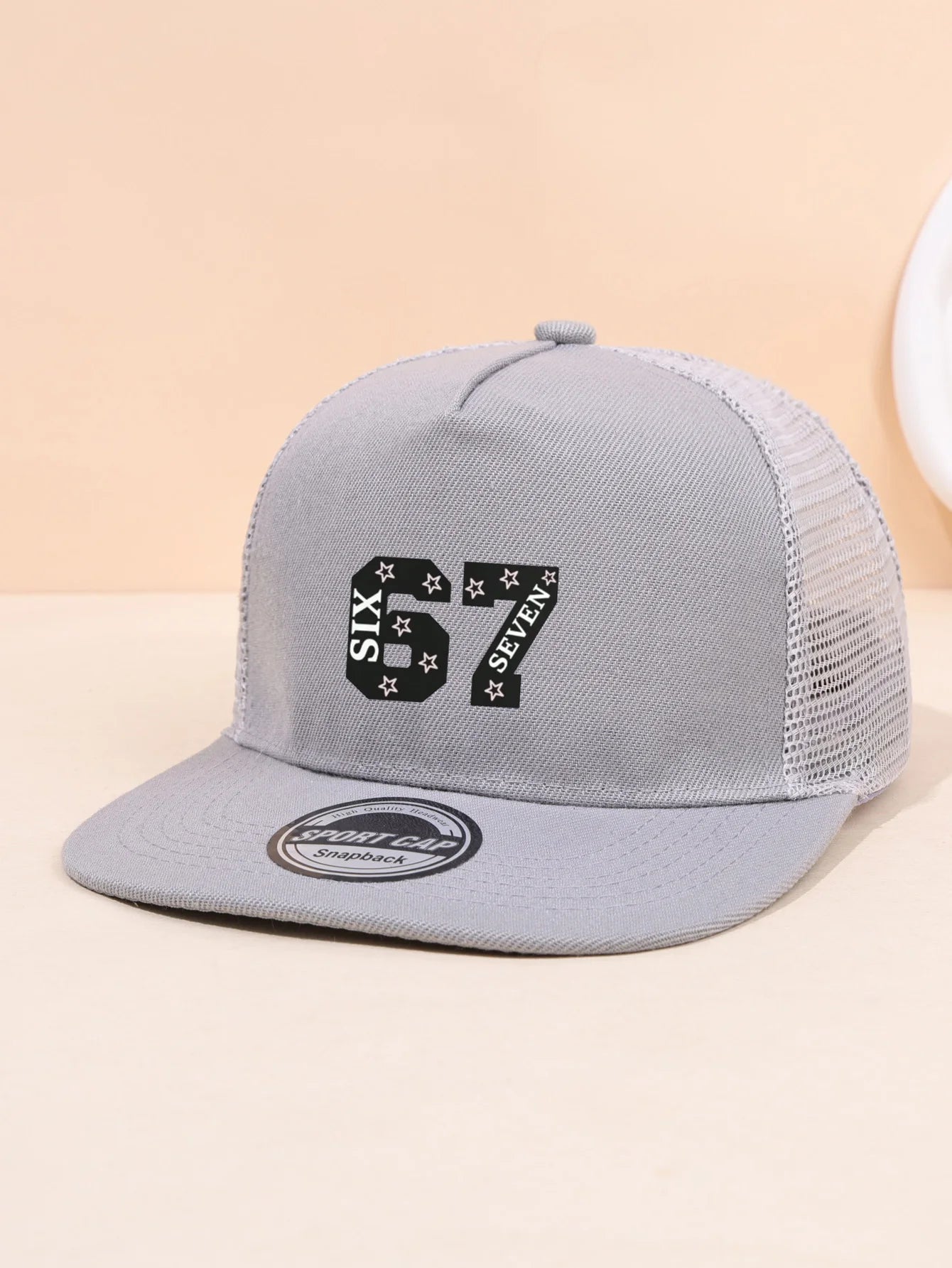 67 Star Embroidered Mesh Snapback Cap