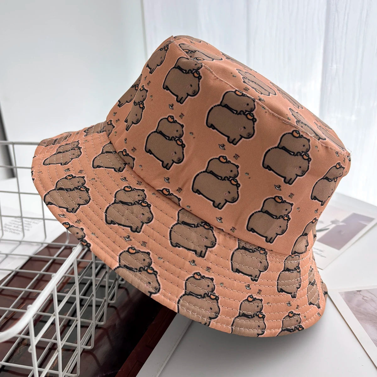 Cartoon Duck Printed Reversible Bucket Hat