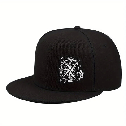 Compass Rose Ocean Wave Streetwear Snapback Cap