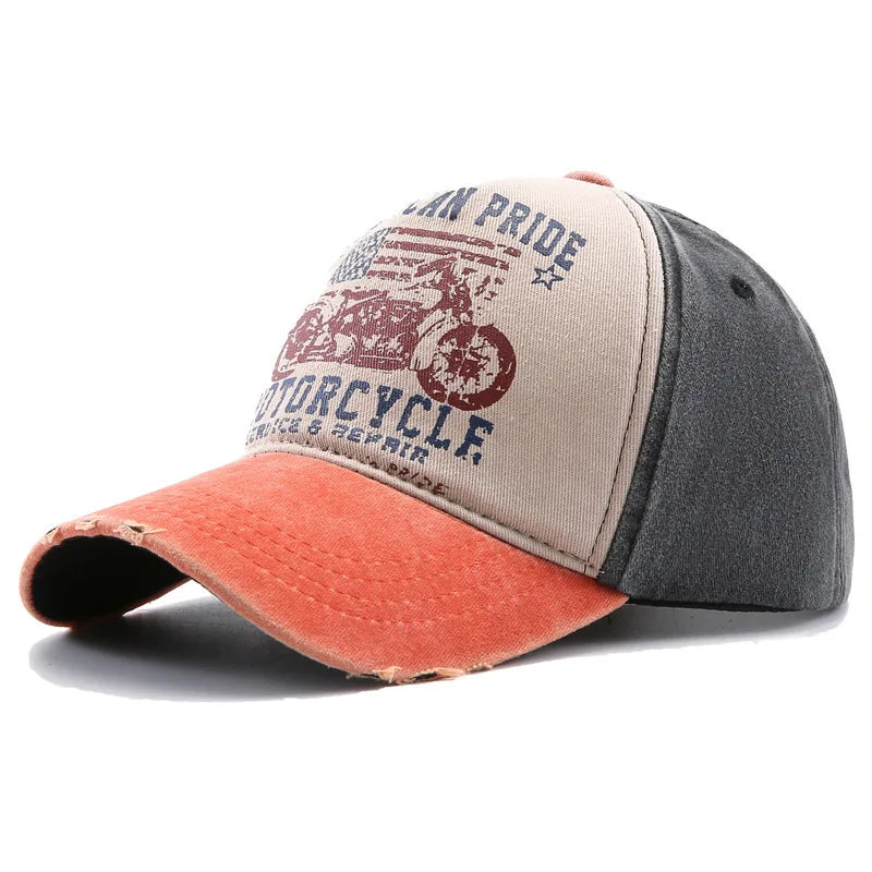 Motorcycle Embroidered Hip Hop Snapback Cap