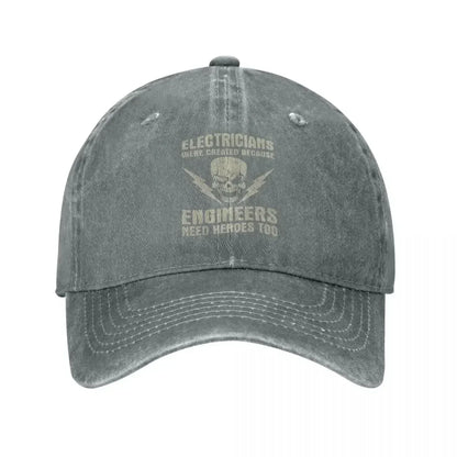 Electrician Hero Engineer Funny Distressed Baseball Cap
