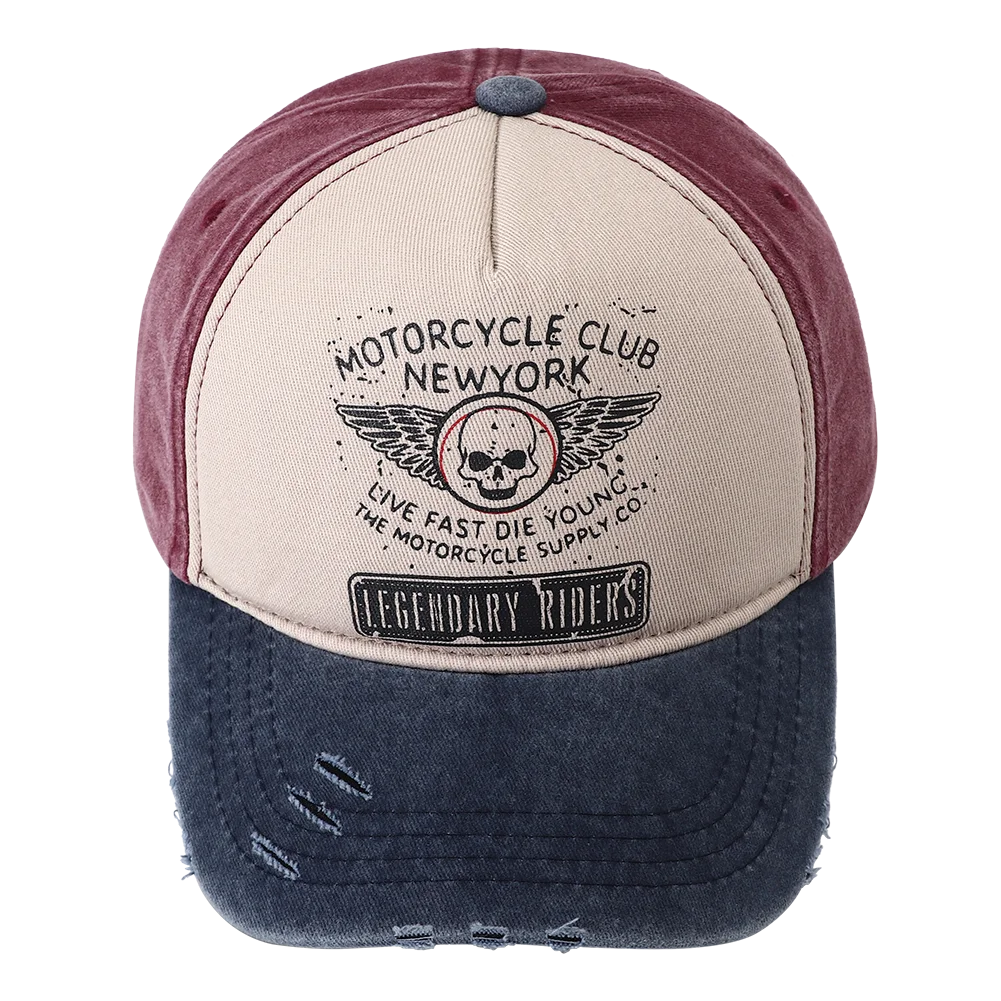 Punk Skull Motorcycle New York 5-Panel Baseball Cap