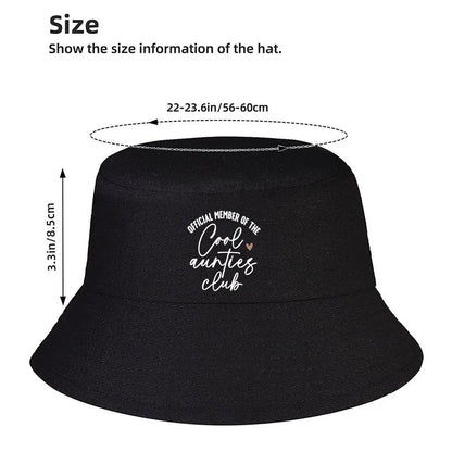 Cool Auntie Club Text Graphic Bucket Hat