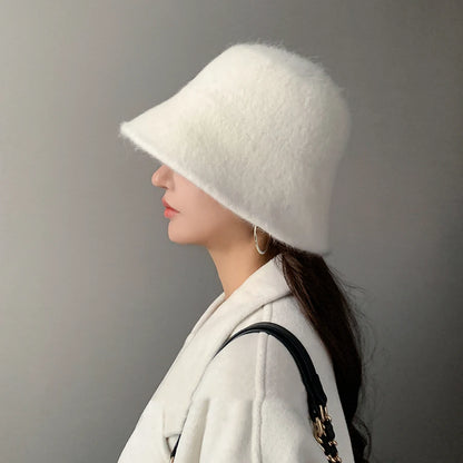 Japanese Rabbit Fur Wool Blend Bucket Hat