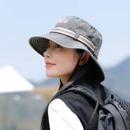 Men's Washed Cotton Wide Brim Bucket Hat
