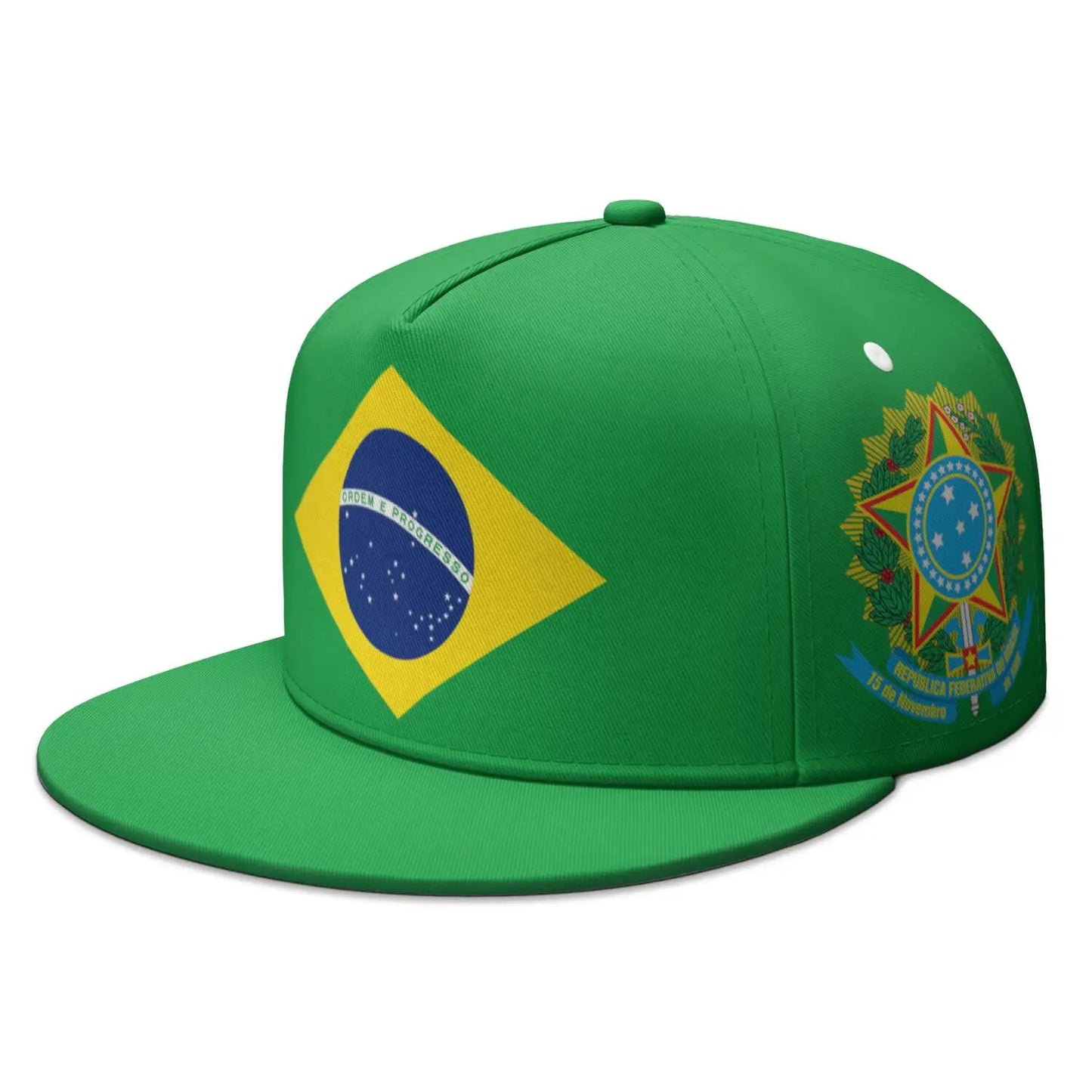Custom Brazil Flag Flat-Brim Hip-Hop Snapback