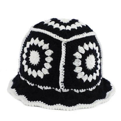 Casual Knitted Flower Hollow Fisherman Bucket Hat