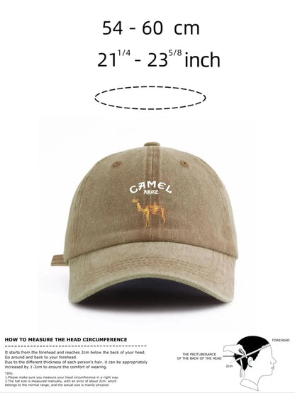 Camel Print Washed Retro Dad Baseball Cap