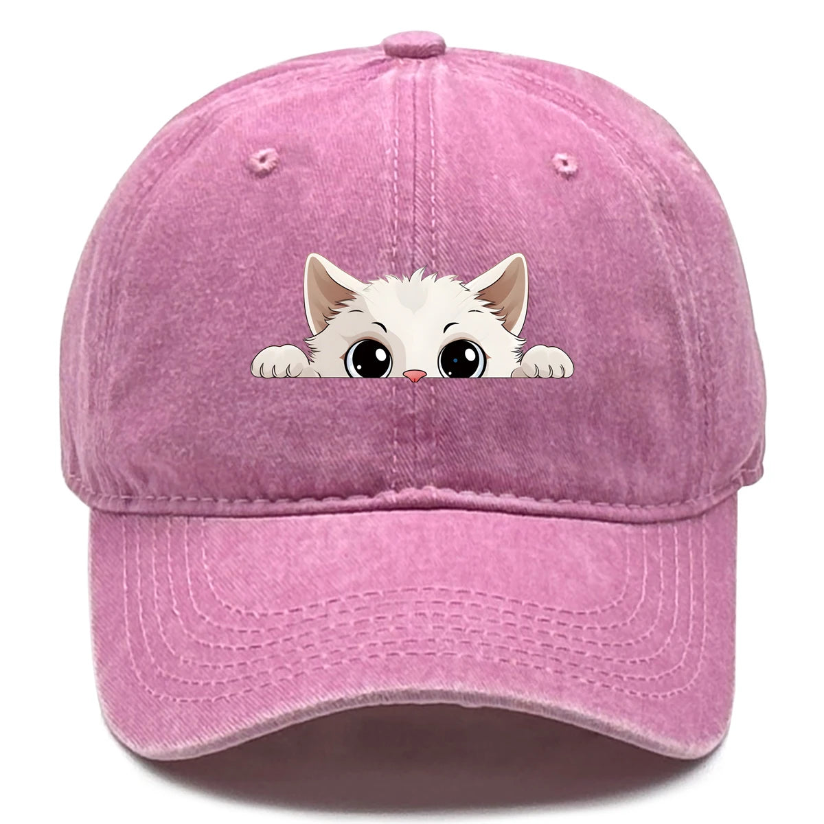 Cute Hiding Cat Print Snapback Baseball Cap