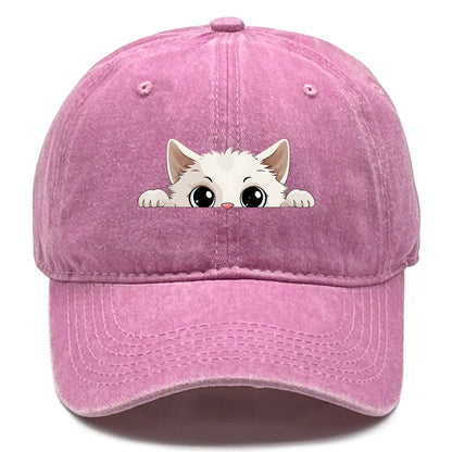 Cute Hiding Cat Print Snapback Baseball Cap