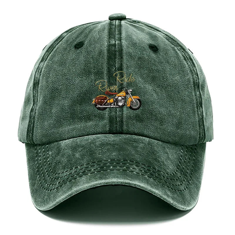 Vintage Washed Cotton Motorcycle Pattern Baseball Cap