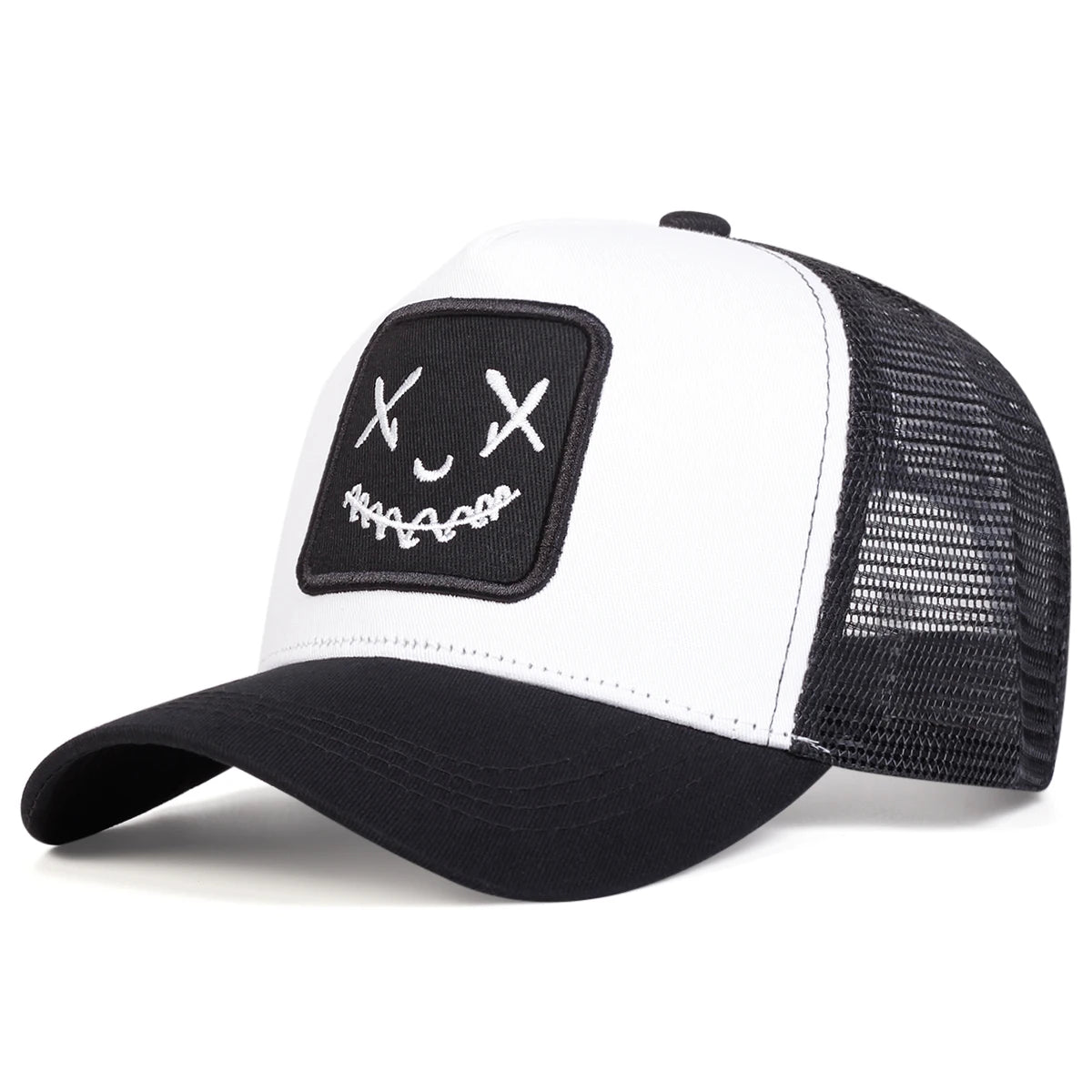Unisex Smiling Face Embroidery Adjustable Baseball Cap