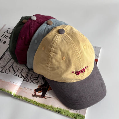 Sun Day Letter Embroidered Cotton Snapback Baseball Hat
