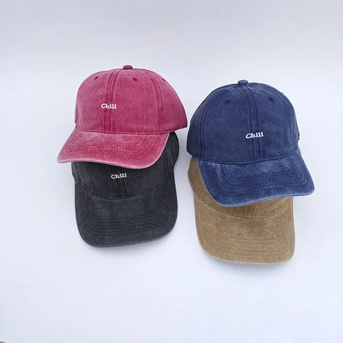 Soft Top Embroidered Letter Retro Baseball Cap