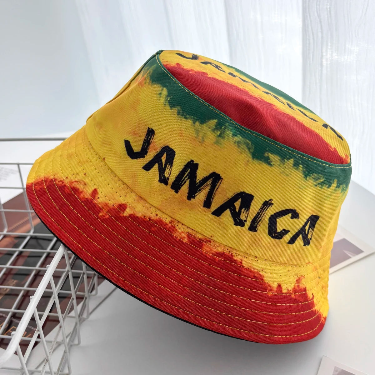 Unisex Fashion New Summer Reversible Black White Coconut Tree Printed Fisherman Caps